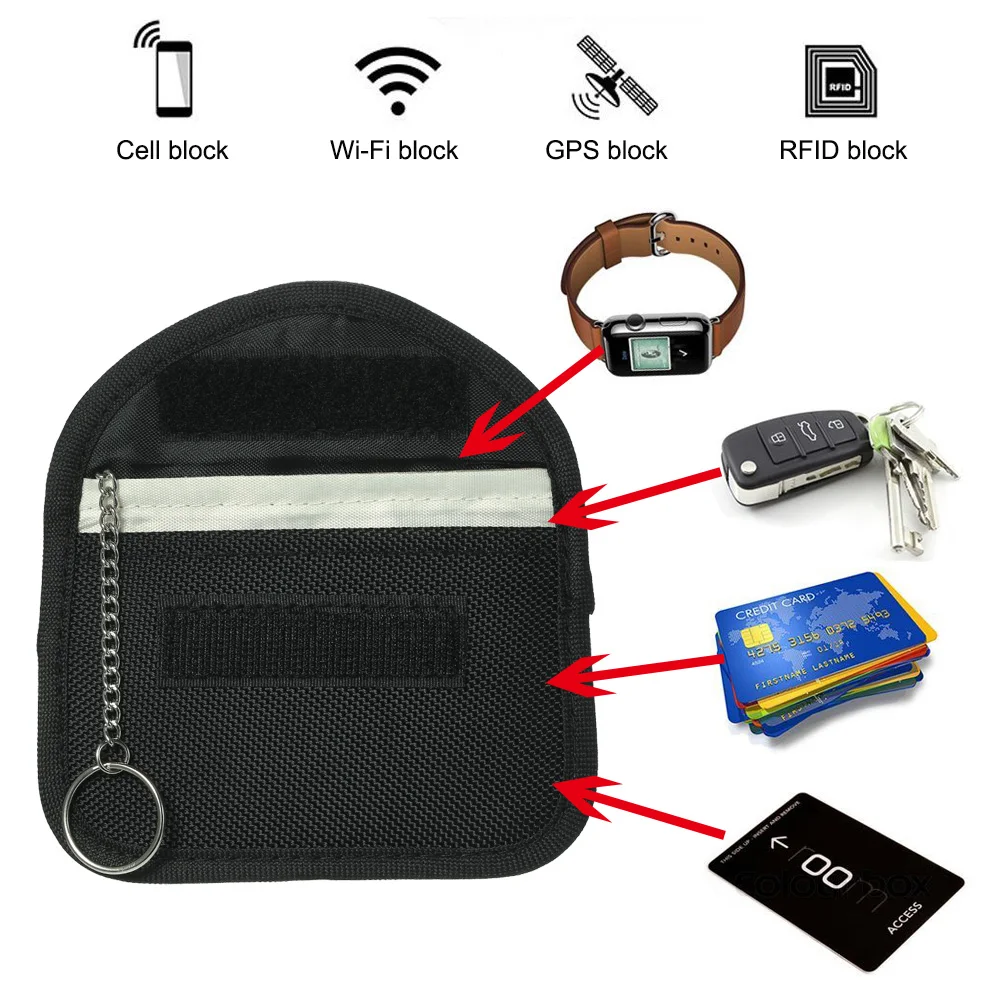 Key Fob Signal Blocking Bag Auto RFID Blocking Holder Anti hacking