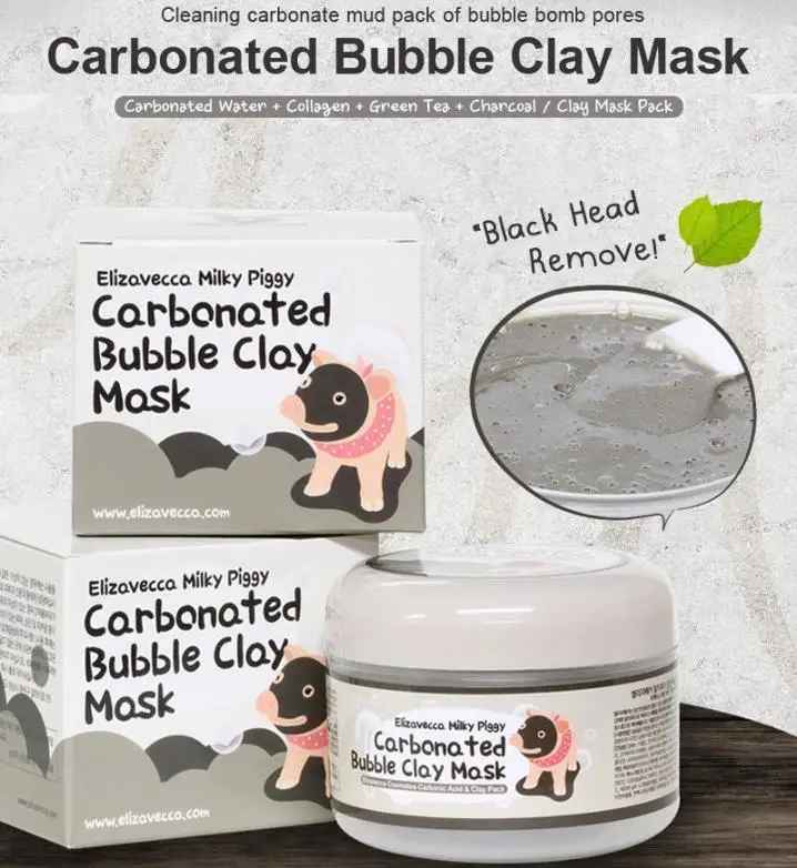 Корейская косметика ELIZAVECCA Milky Piggy газированная маска из пузырьковой глины 100 г удаление черных точек маска для лица лечение акне маска для лица