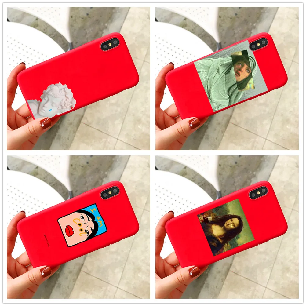 Для iphone Xr Xmax чехол Fun Ван Гог красный Силиконовый чехол-накладка из мягкого ТПУ