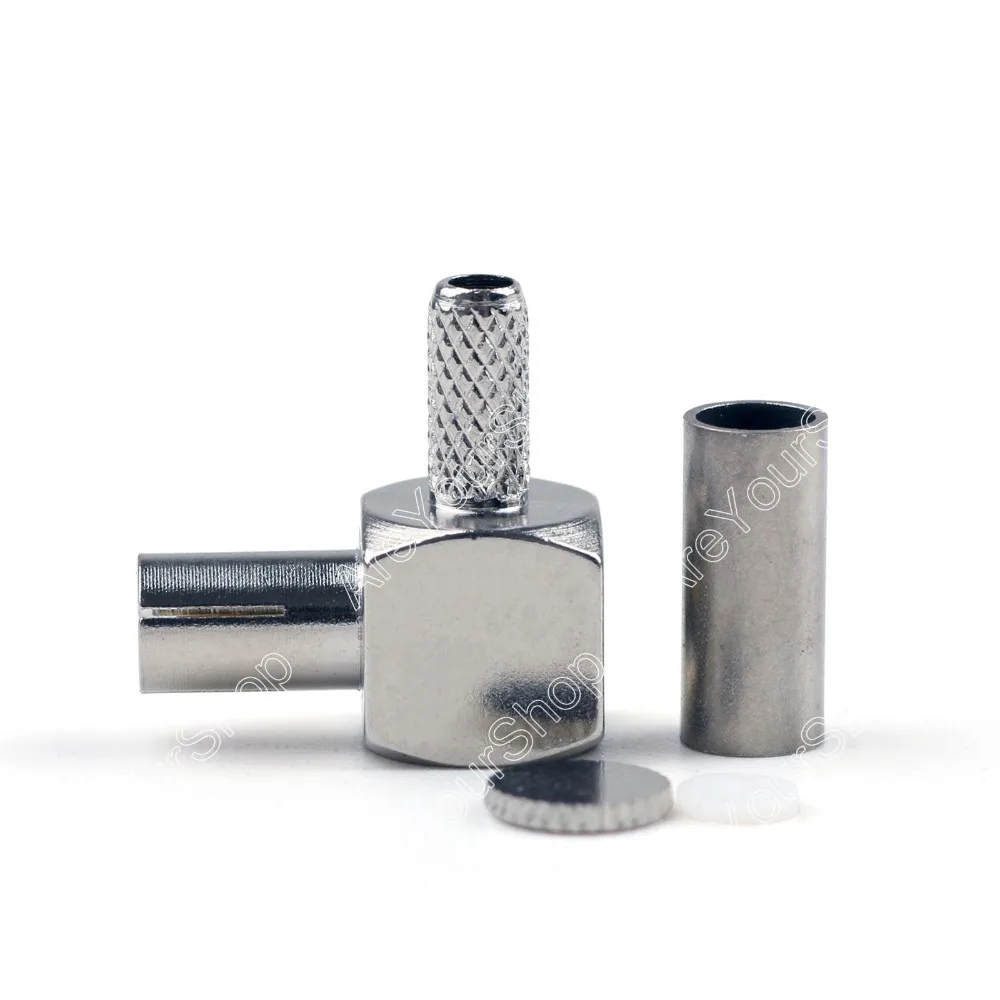 

Areyourshop Sale 10Pc Connector TS9 Male Plug 90 Degree Crimp RG174 RG316 LMR100 Cable Right Angle Male Connector for Wires