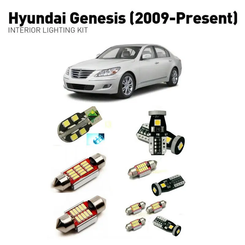 

Led interior lights For Hyundai genesis 2009+ 17pc Led Lights For Cars lighting kit automotive bulbs Canbus car-styling