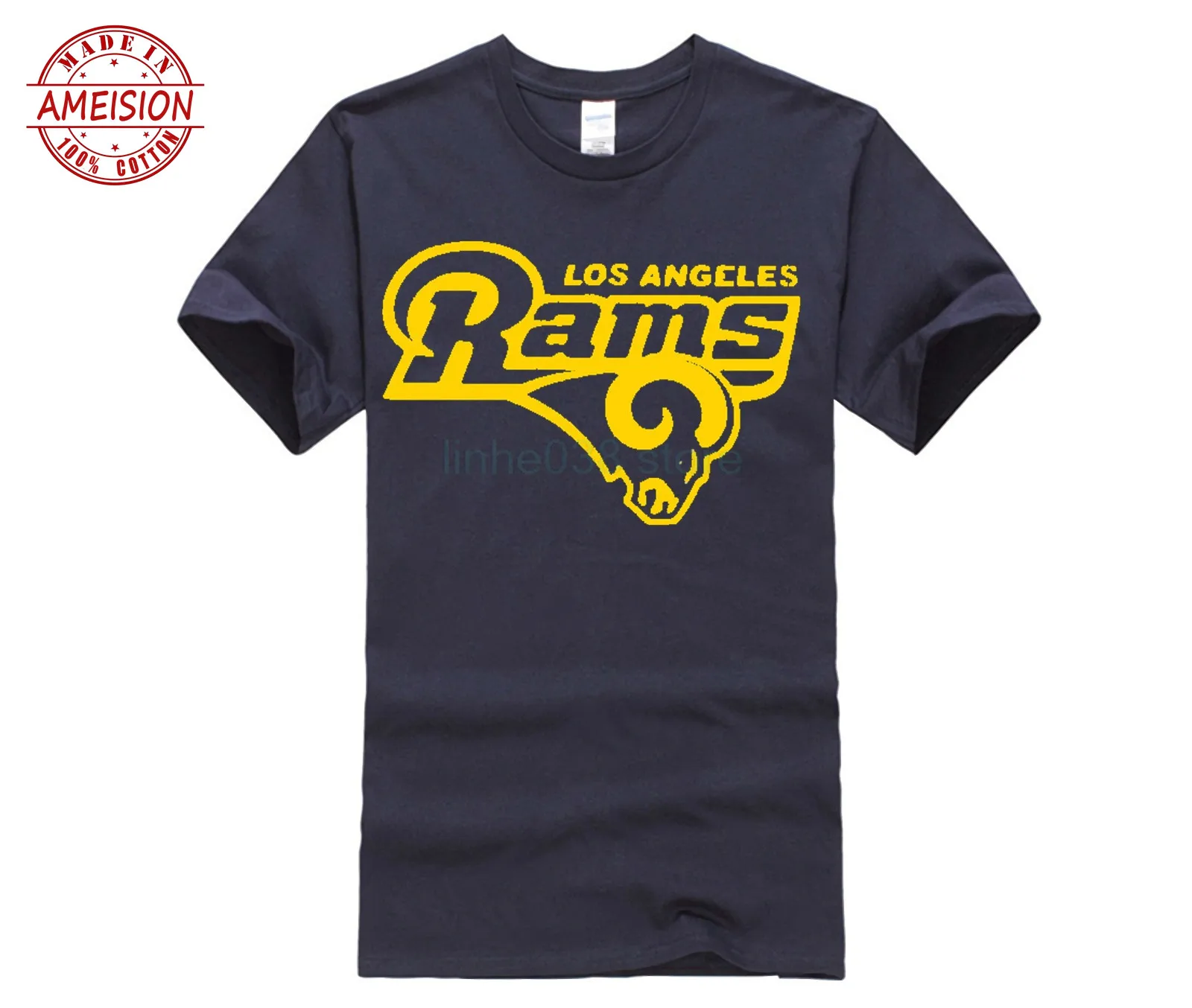 summer Blue T Shirt LA Ram Footballer Fan All Sizes S 3xl Summer Fashion Funny Print T Shirts T Shirt Short Sleeve Tops