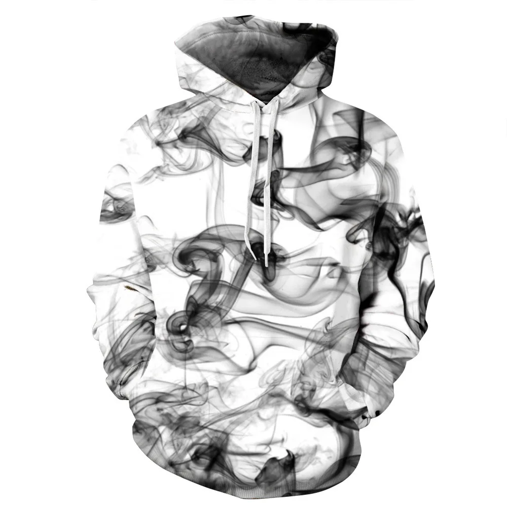 

2018 New Fashion Men/Women 3d Sweatshirts Print Watercolor Dreamy Smoke Lines Thin Style Autumn Winter Hooded