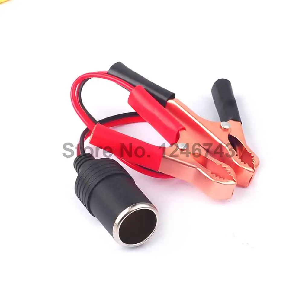 

1SET Alligator Clips Car Battery Line Turn Cigarette Lighter Socket Holes Crocodile Clip Power Cable Inflator Pump Battery Wires