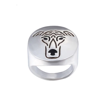 

Wholesale Greyhound with color selection enamel ring lovers and owners-Pet Jewelry unisex 12Pcs/Lot