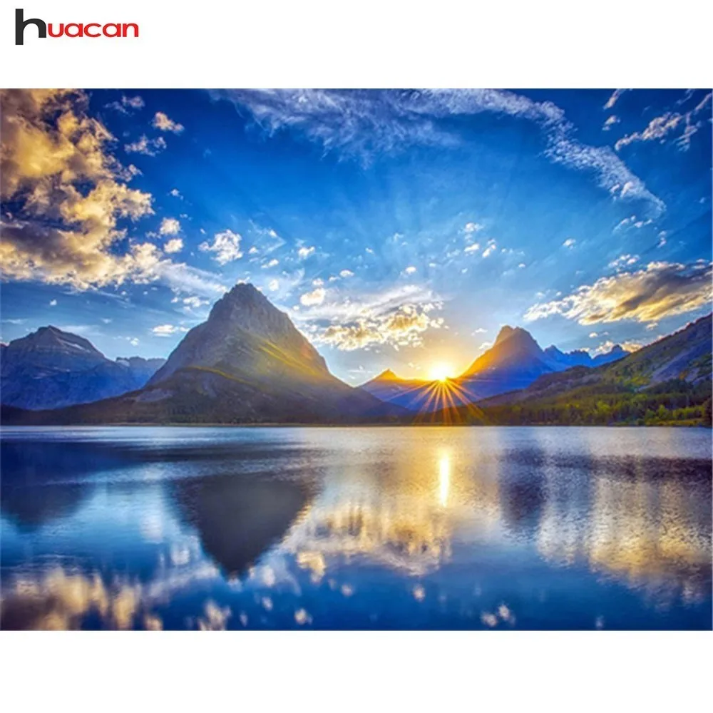 

Huacan Diamond Mosaic Scenic Picture Of Rhinestones Diamond Painting Cross Stitch Landscape Diamond Embroidery Scenery Handmade