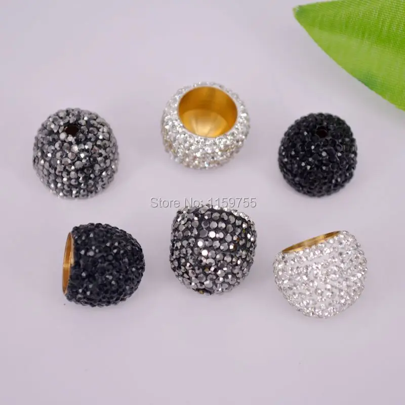 

Wholesale DIY 20pcs Pave Rhinestone Crystal Ends Buckle Bead Caps For Jewelry Making Finding in 7mm Hole