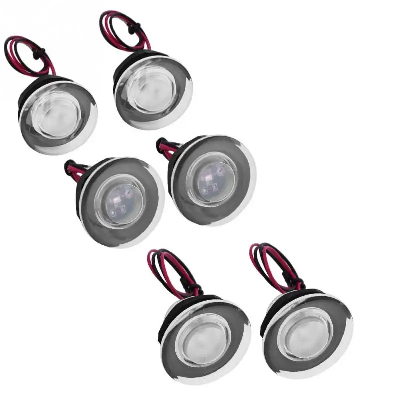 Pair of DC 12V LED Lights Round Courtesy Light Stair Step Lamps for Car