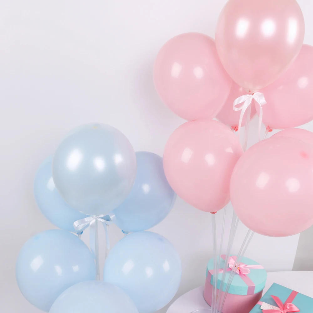 Macaron blue latex balloons baby shower (2)