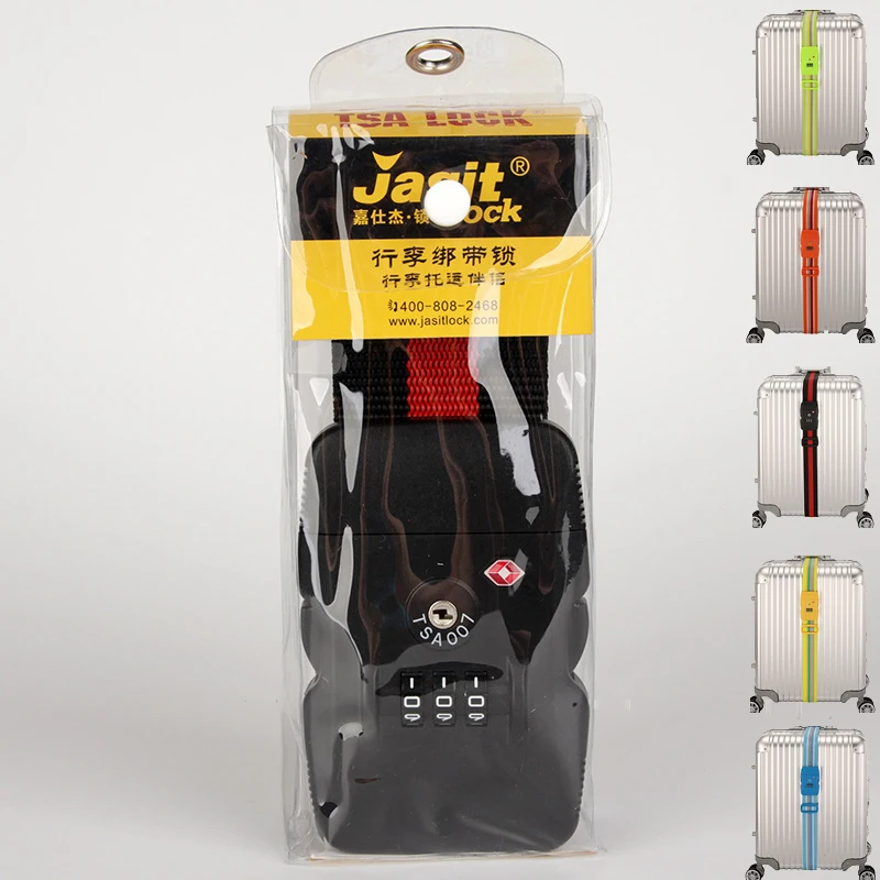 

Adjustable Sigle Luggage Straps with TSA Lock Trolley Suitcase Safety Belt Lock Combination Travel Luggage Suitcase Band