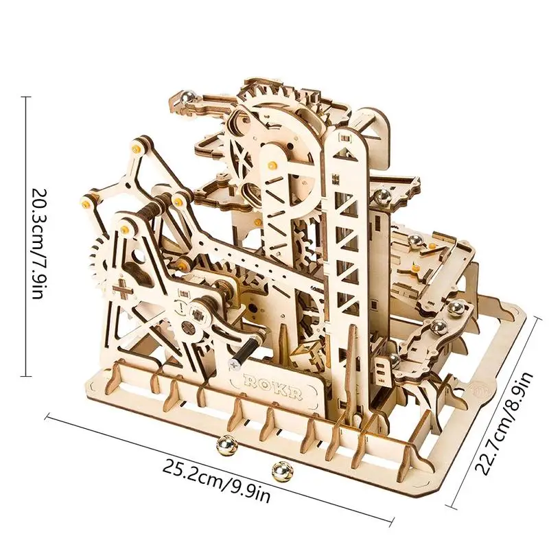 3D головоломка игрушечная башня Coaster деревянная модель Механическая Шестерня DIY Детская обучающая стерео сборка игрушка друг подарок на день рождения