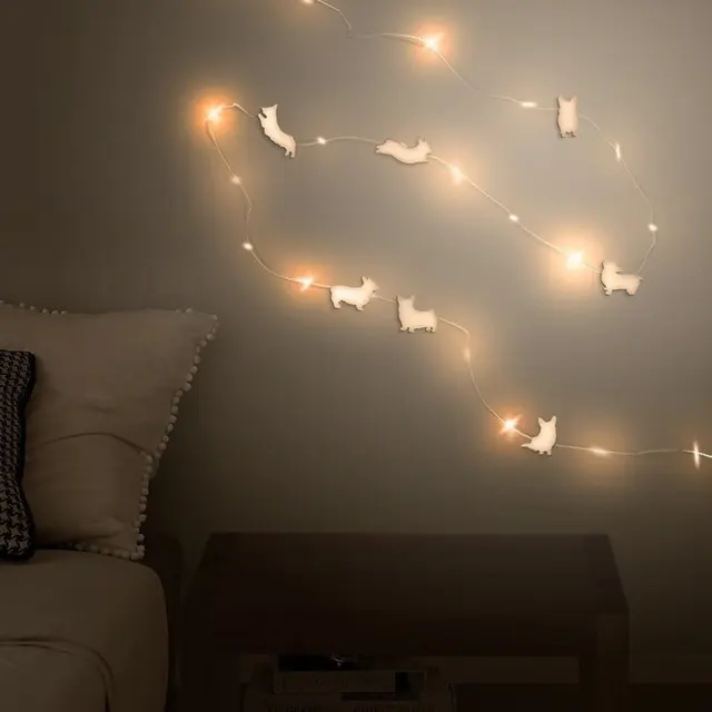 Wood Dog Led Light String European Hanging Lamp Room Decoration Wood Dog Led Light String European Hanging Lamp Room Decoration Lights Firefly Ornament Gift