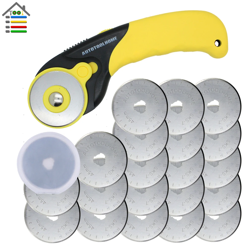 20PC 45mm Refill Blades Rotary Cutter Knife Case Set Premium Quilters