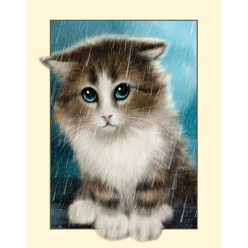 DIY 5D Diamond Painting Puppet cat Cross Stitch Mosaic Embroidery Needlework Patterns Rhinestone paintings | Дом и сад