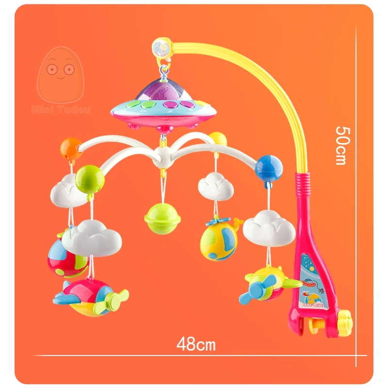 MiniTudou детская кровать колокольчик музыкальная кроватка Мобильный держатель вращающийся кронштейн детские игрушки 0-12 месяцев Детские погремушки для новорожденных детские игрушки