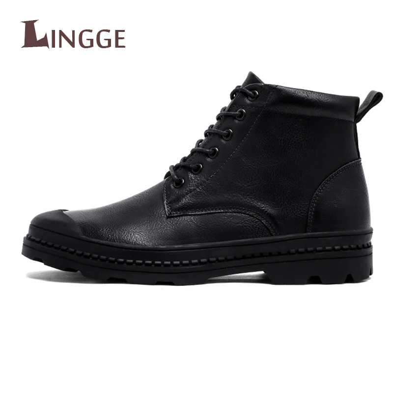 

2018 High Quality Men Boots Vintage Style Lace-Up Men Shoes Casual Genuine Leather Fashion Autumn Working Ankle Boots