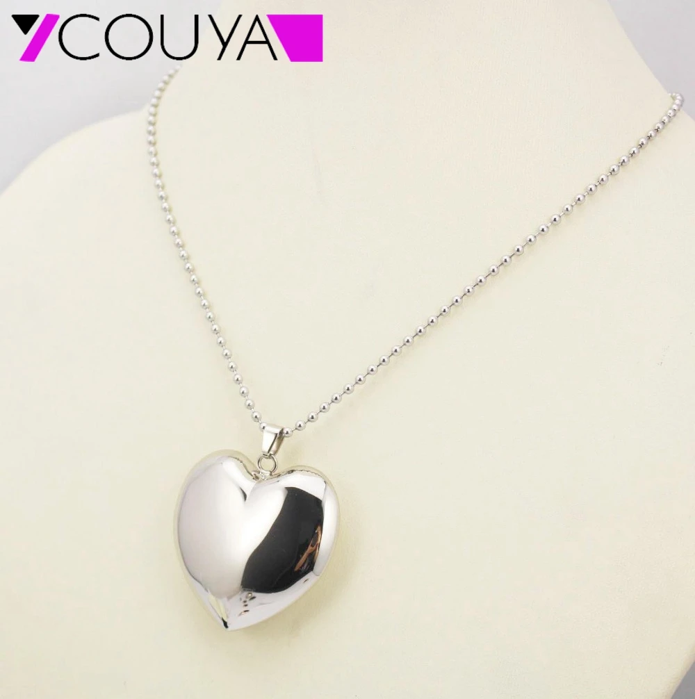 

COUYA 2017 Fashion Jewelry necklace good friends necklace long chain silver color heart pendant necklace for women