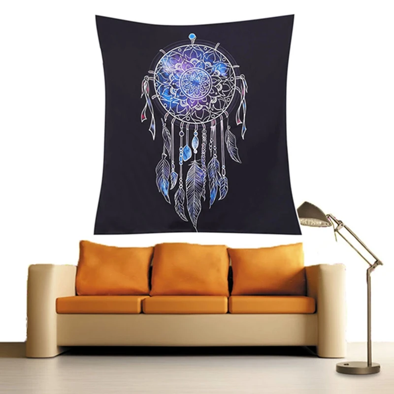 

Indian Hipster Tapestry Dreamcatcher Feathers Wall Hanging Bohemian Art Carpet Tapestry Beach Towel Sunblock Blanket Yoga Mat