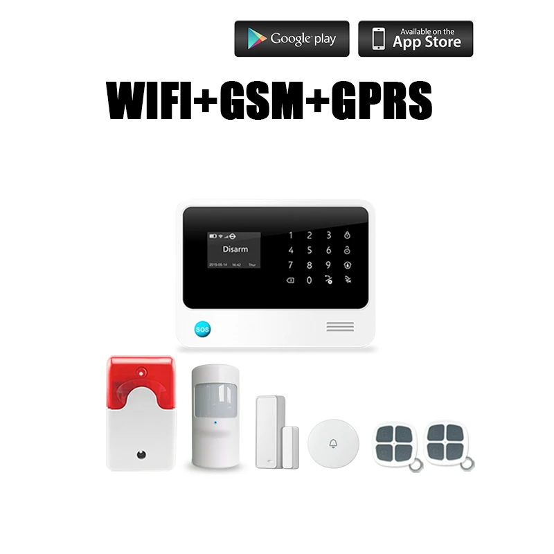 

GSM Alarm Systems Burglar Security Sensor kit Home English Spansih Russian Voice