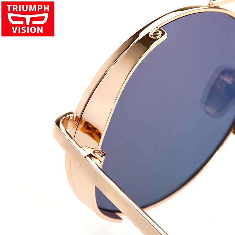 TRIUMPH VISION, винтажные круглые солнцезащитные очки, для женщин и мужчин, металлические солнцезащитные очки, Ретро стиль, зеркальные оттенки, Lentes Gafas Oculos de sol Feminino