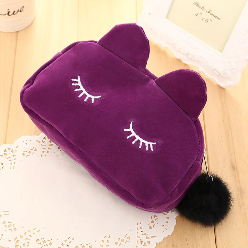 Cartoon Kawaii Pencil Case Cute Cat Plush Big Large Storage font b Bag b font For