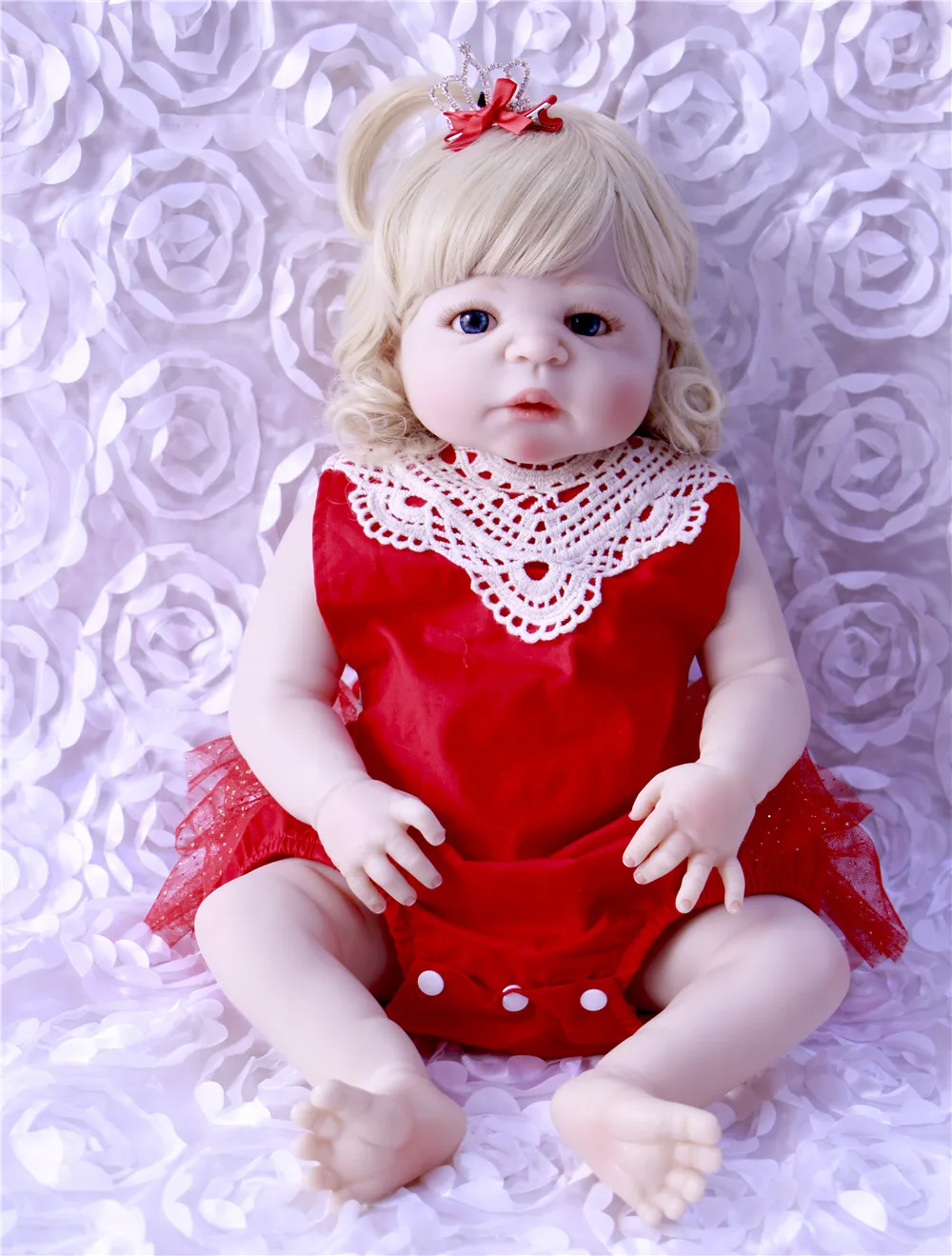 NPK Reborn dolls Real Silicone reborn baby girl dolls curly blonde hair