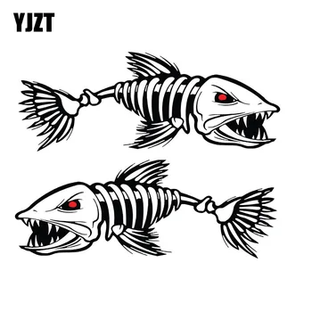 

YJZT 15CM*5.8CM 2X Lnterest FISHING Personality Reflective Car Sticker Motorcycle Parts C1-7619