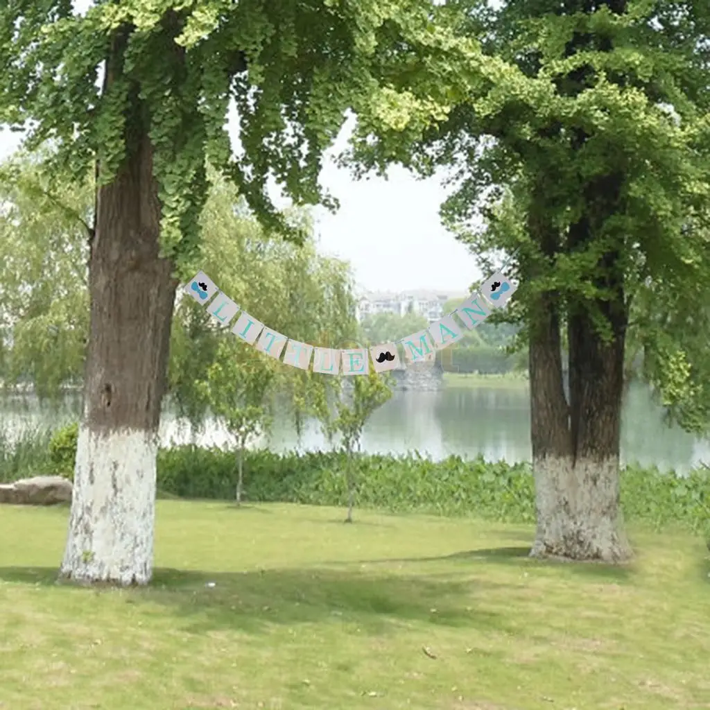 

Little Man Bunting Banner First Birthday Baby Shower Hanging Garland Decor Hanging Sign Photo Prop