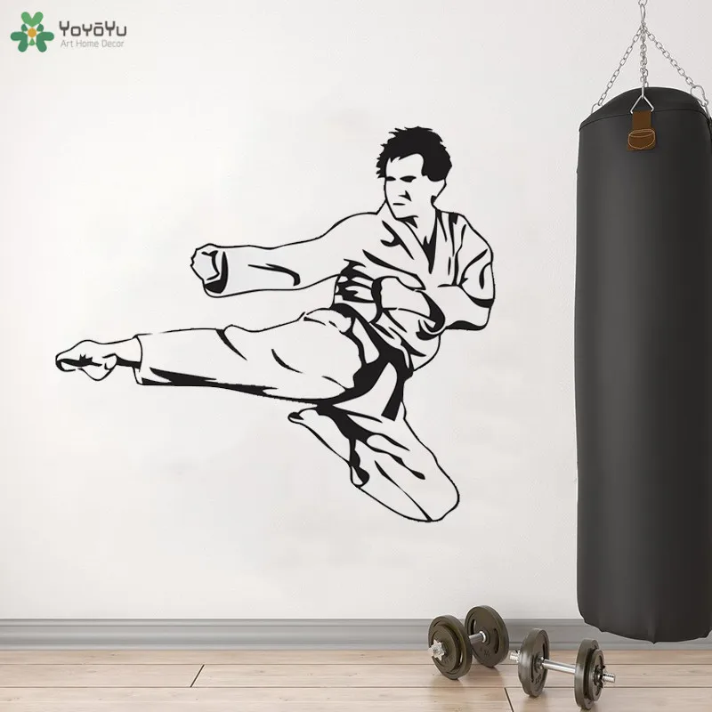 YOYOYU Wall Decal Karate Sticker Vinyl Decor For Kids Bedroom Hall Freestyle Sports Art Decoration QQ375 | Дом и сад