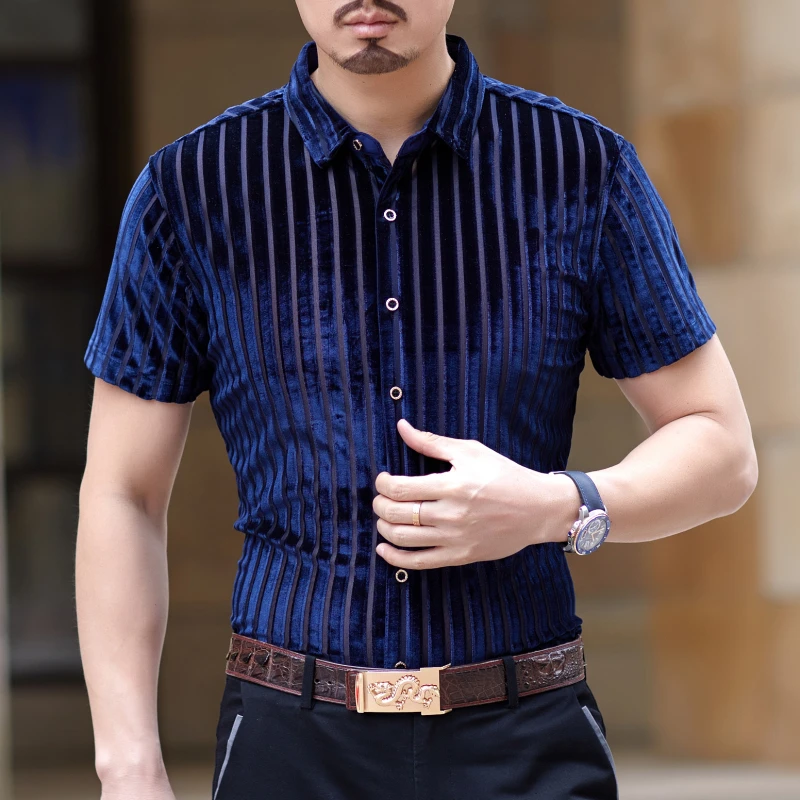 Camicia Uomo 2019 летняя модная уличная рубашка прозрачная с коротким рукавом рубашка Camisa Hombre рубашка гавайская Мужская рубашка Camisa Social