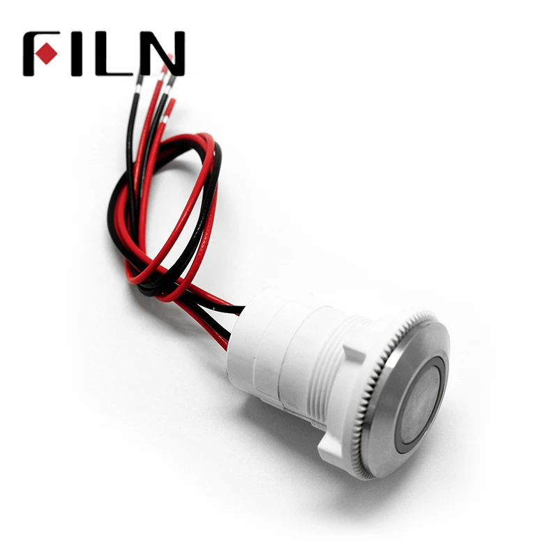 1pcs Waterproof IP68 22mm Pre-wired momentary latching  Push button switch red green blue yellow black white Normally open 2NO (5)