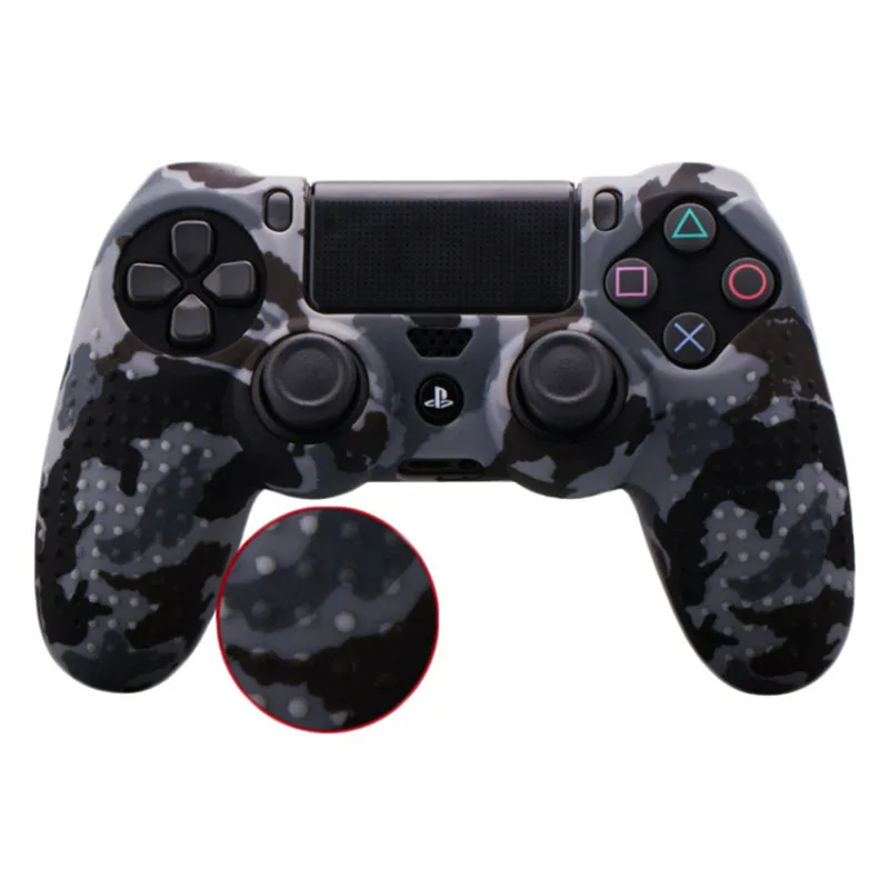 1 шт против скольжения силиконовая крышка кожи для sony Play Station Dualshock 4 PS4 Pro Slim контроллер беспроводной игровые аксессуары - Цвет: Camo grey