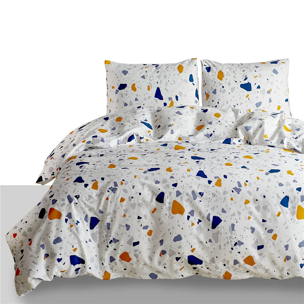 

Stylish Color Bedding Sets 2/3Pcs Home Textile Duvet Cover Set Pillowcase Linen USA UK Single Double Twin Queen King Size King