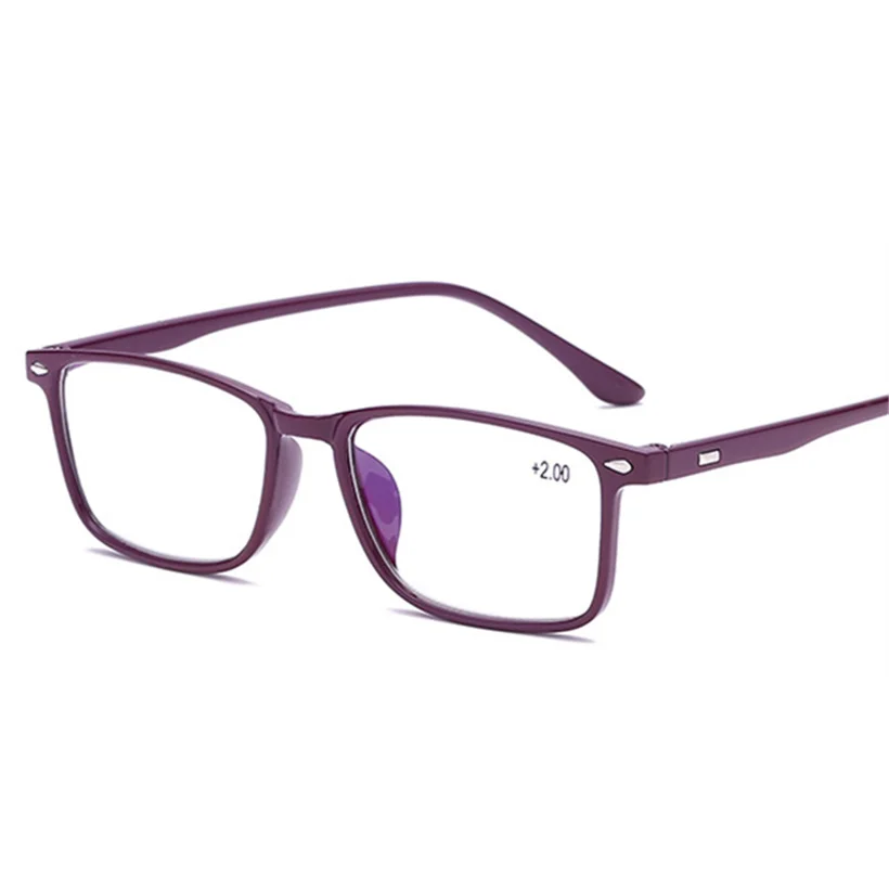 YOOSKE, синие очки для чтения, для мужчин и женщин, очки для чтения, диоптрийные 2,0, очки для дальнозоркости+ 1,0+ 1,5 2,0 2,5 3,0 - Цвет оправы: Purple