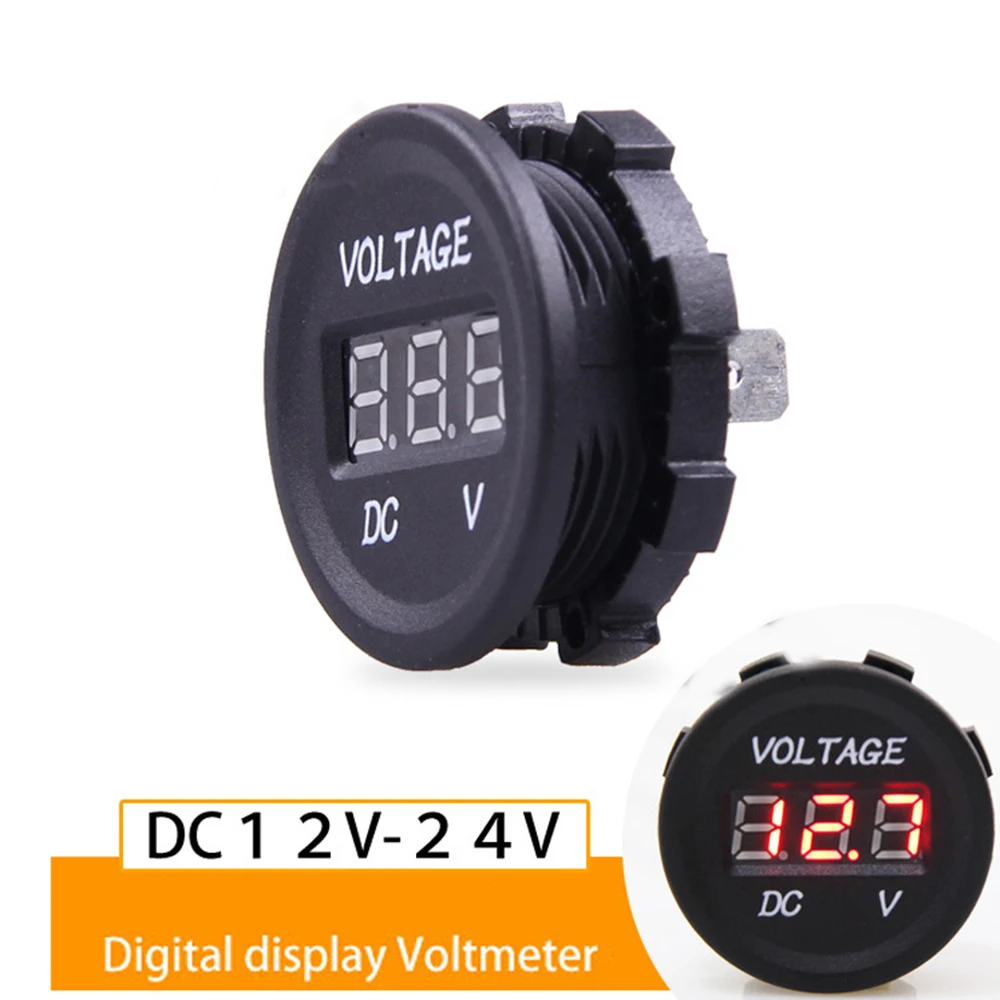 

Motorcycle Car Scooter ATV 24 Waterproof DC LED Digital Display High Precision Electric Gauge 12V Voltmeter