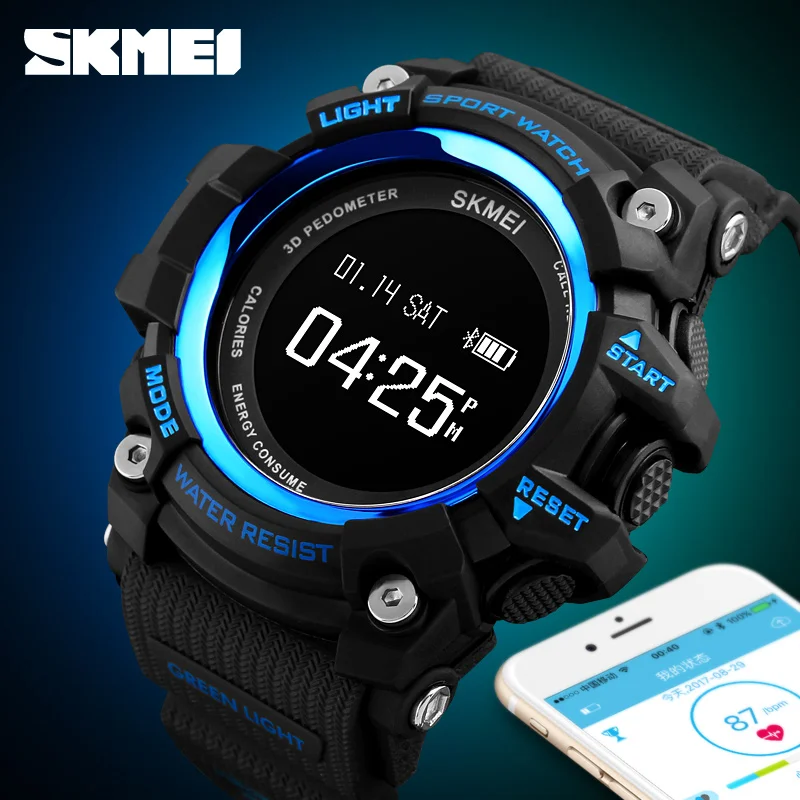 

SKMEI APPLE IOS Android Smart Watch Outdoor Exercise Running Intelligent Wristwatch Distance Remote Camera APP Remind Clock