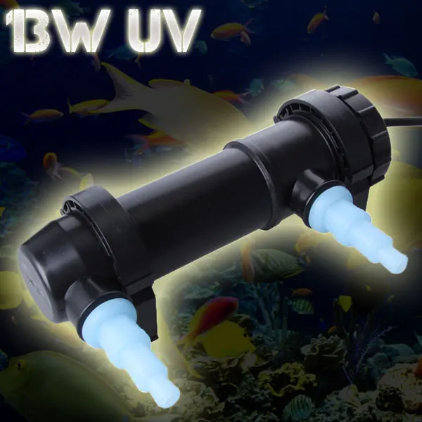 Jebo 13W 600L/H UV Sterilizer Lamp Light Ultraviolet Filter Water Cleaner Clarifier For Aquarium Fish Tank + replace light | Дом и сад