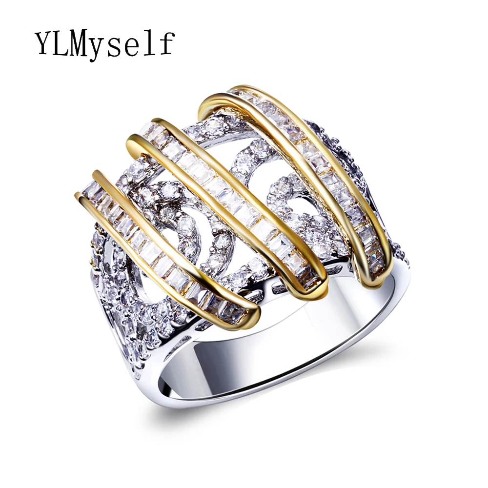Новая мода Женское кольцо на палец Аксессуары Роскошные ювелирные изделия женские дизайнерские кольца кристалл уникальная бижутерия золотого цвета