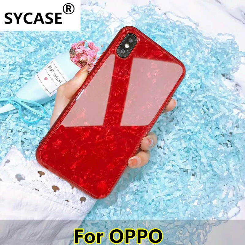 SYCASE For OPPO R7 R9 S R11 Plus R15 Dream A57 A59 A73 A79 A83 A3 A5Tempered Glass Case Hard Back Shell edge Soft TPU Phone |
