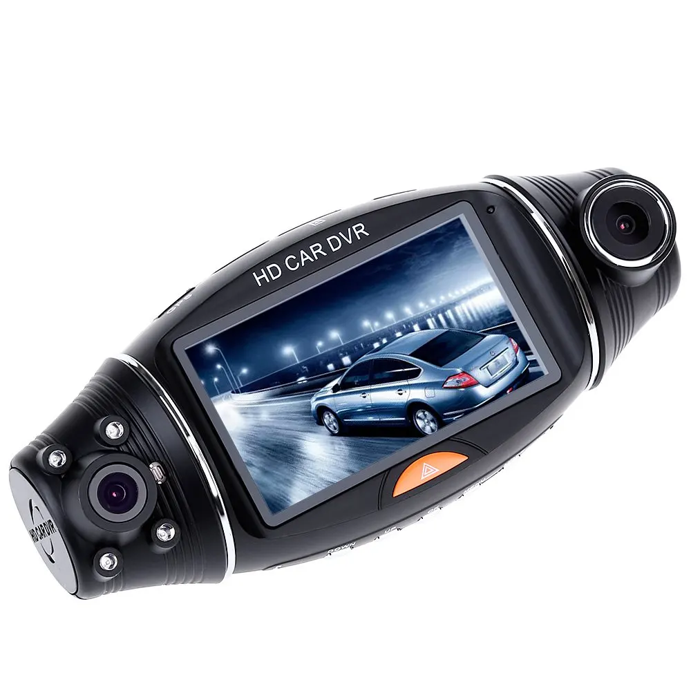  R310 Car Camera DVR Recorder 2.7 Inch HD Dual Camera Lens Rear View Camera Recorder Car DVR IR Night Vision GPS Positioning 