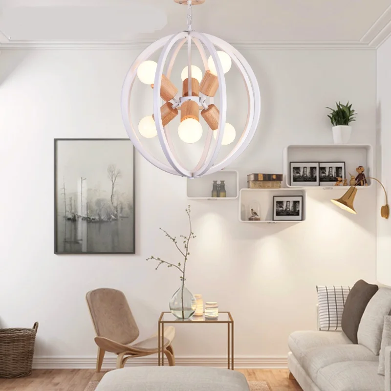Творческая личность Открытый Подвесные Светильники Cafe прохода Спальня Ресторан Nordic современный журнал Черный и белый цвета Глобус