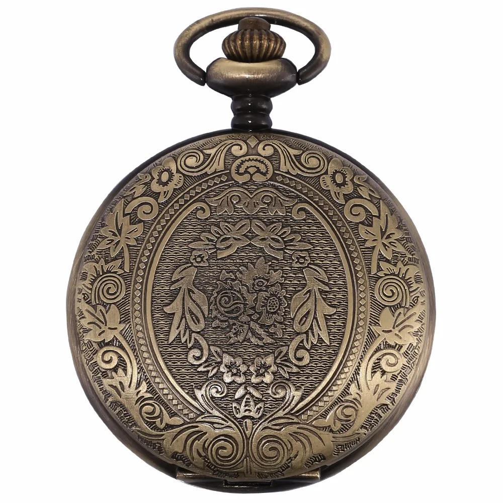 

Retro Copper Bronze Analog Full Hunter Case Nurse Clock Jewelry Relogio Long Chain Fobs Pendant Quartz Pocket Watch Gift /WPK198