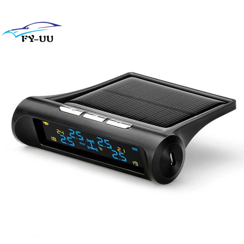 

Solar Power Wireless Tire Pressure Monitoring System LCD Color Display +4 External Sensors