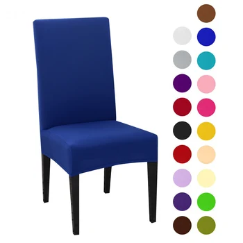 

10pcs Solid Color Chair Cover Spandex Stretch Elastic Slipcovers Chair Covers White For Dining Room Banquet Hotel Kitchen