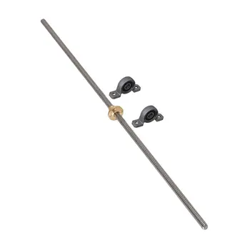 

3D Printer 500mm Length 8mm Dia Silver Horizontal Lead Screw Rod & Pillow Block Mounted Bearing Set of 3
