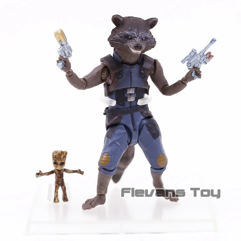 

SHFiguarts SHF Guardians of the Galaxy Avengers Rocket Raccoon Baby Tree Man Action Figures Toys Doll