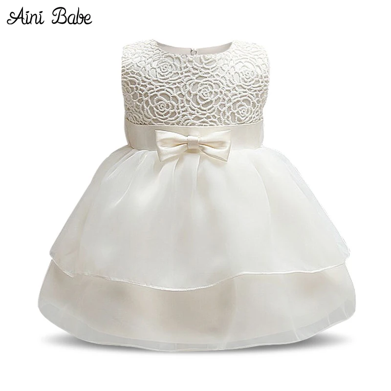 White Baby Baptism Dresses For Toddler Girl Baby Frock Designs Wedding Dress For 1st 2nd Birthday Outfits Baby Girl Party Wear
