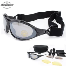 C4 военные очки, мужские мотоциклетные Тактические Солнцезащитные очки, уличные очки Gafas, 4 линзы, ветрозащитные очки Oculos