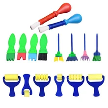 Детские Картины Сделай Сам кисти инструменты дети граффити Рисование губчатый уплотнитель кисти смешанный принт Цветной ребенок DIY товары для рукоделия Наборы