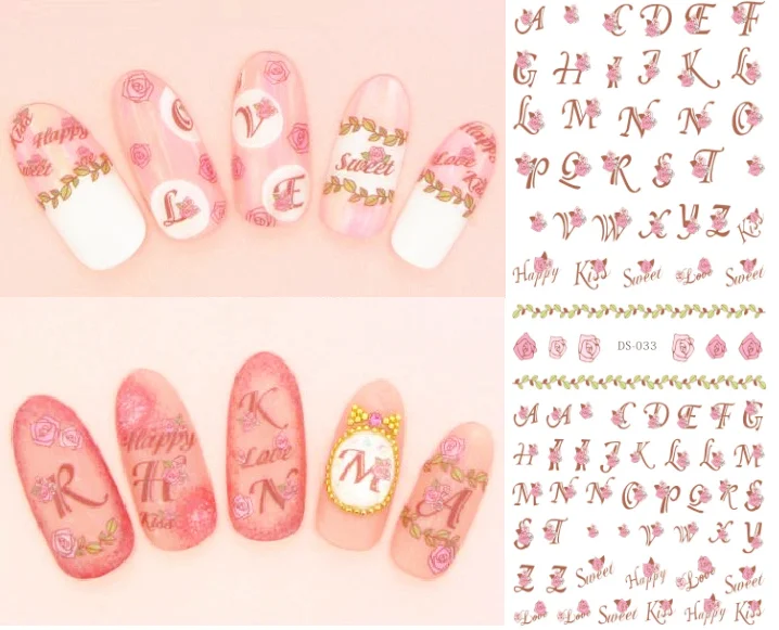 Rocooart DS031 украшения для ногтей своими руками наклейки для украшения ногтей наклейки для укладки Harajuku элементы слова переводные наклейки - Цвет: DS033